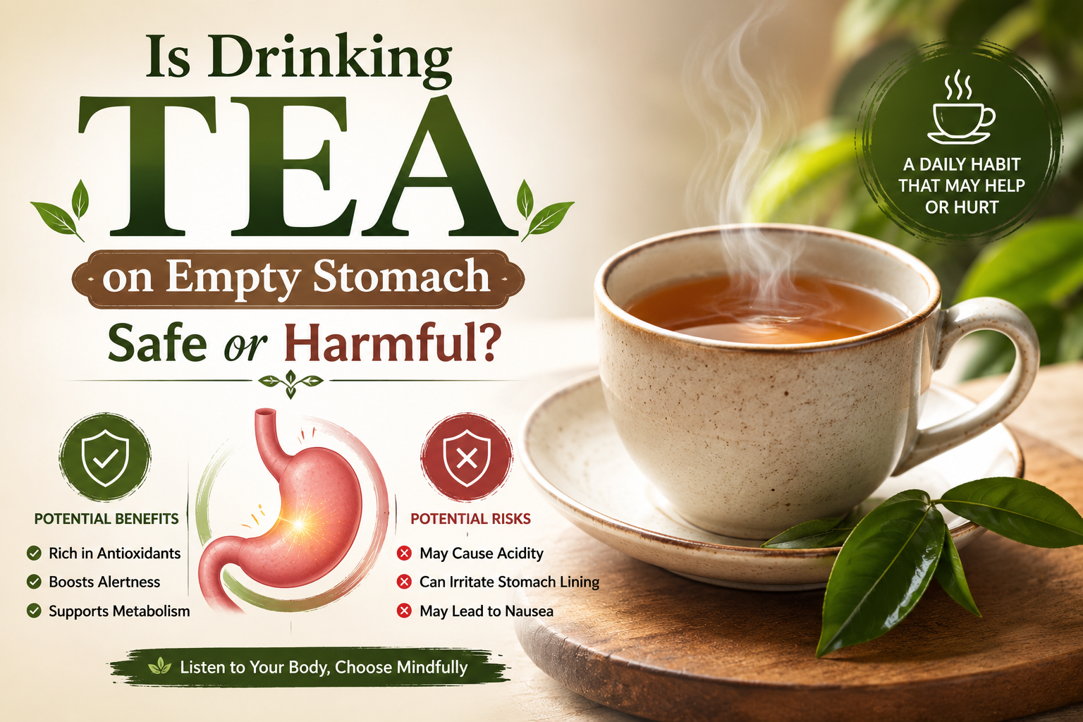 Is Drinking Tea on Empty Stomach Safe or Harmful image